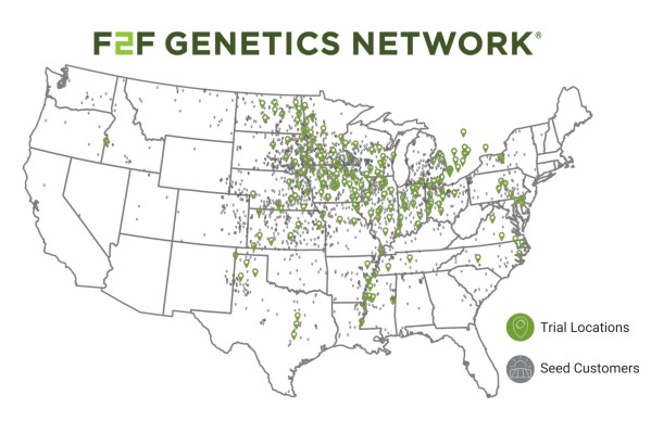 US SEED Farmer Trial Location Map FY22